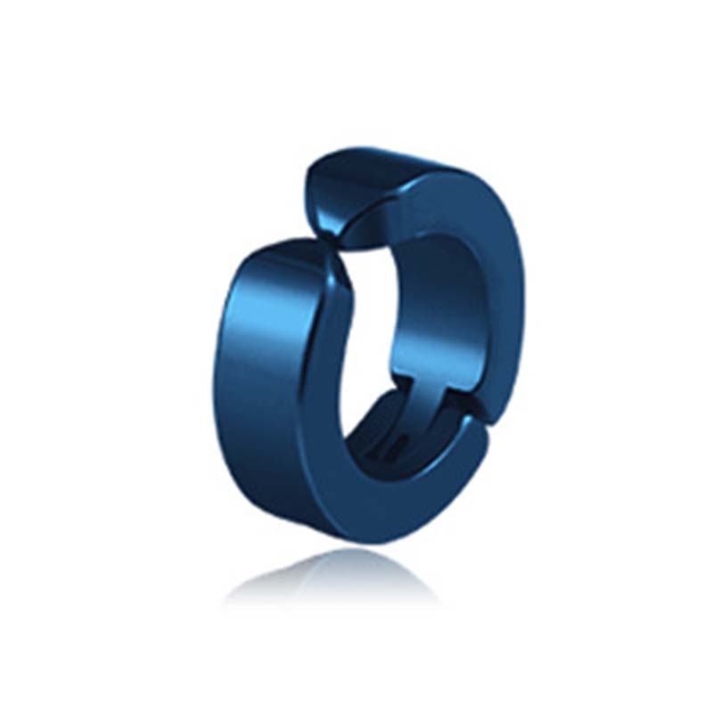 1 Pc Women Men Punk Earring Titanium Steel Black No Pierced Fake Earring Circle Ear Clip Pop Jewelry