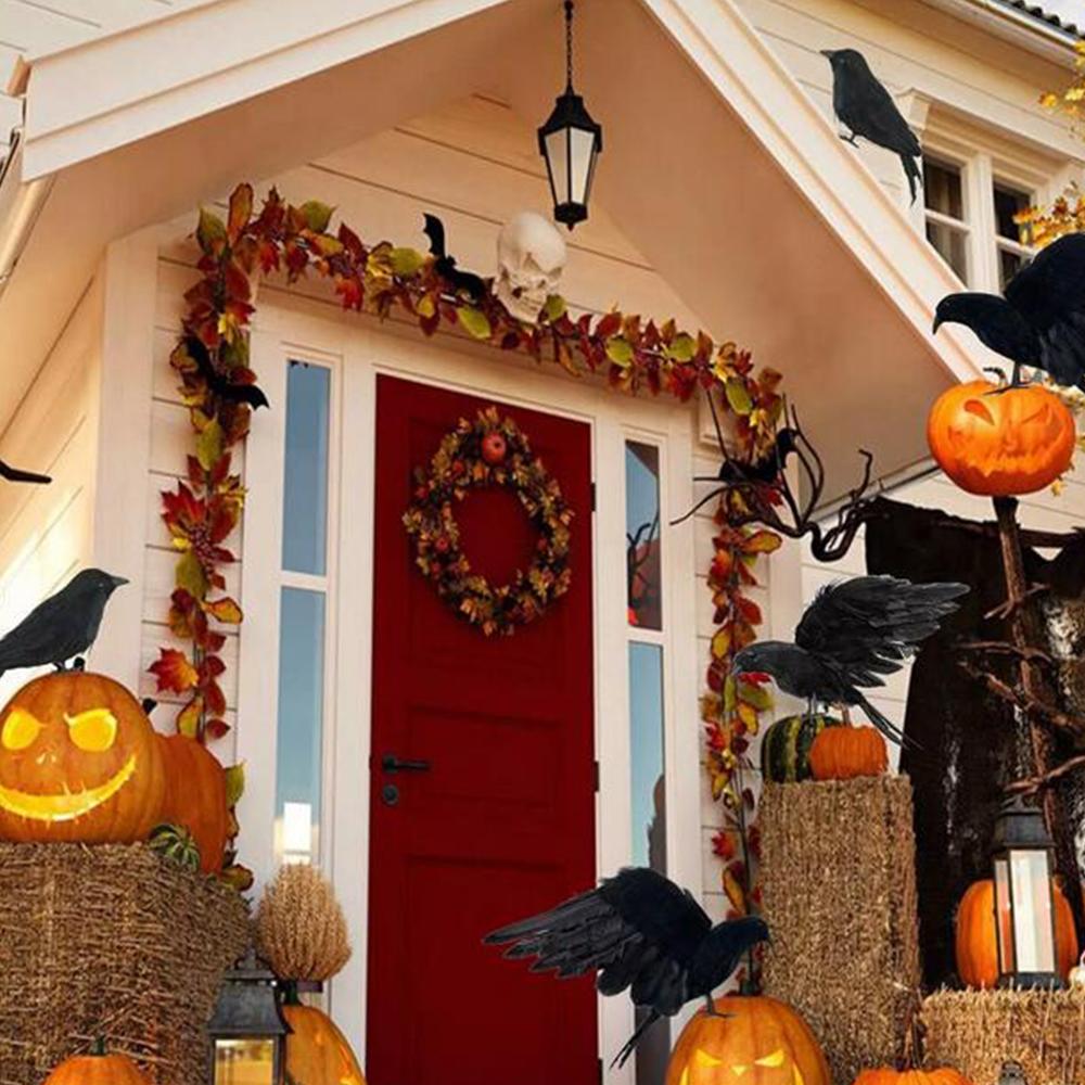 5 шт. Хэллоуин Черные вороны Реалистичные Ручной работы Перья для Домашних украшений