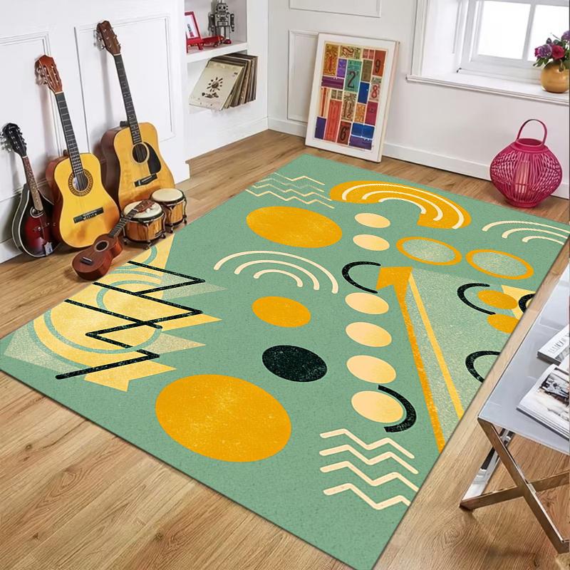Modern Boho Abstract Geometric Area Rug Colorful Star Space Print Non Slip Carpet for Living Room Bedroom Home Decor