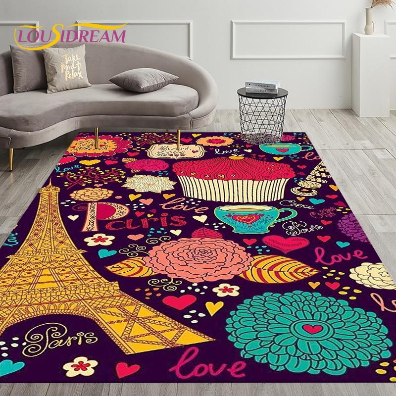 Франция, Париж, Эйфелева башня, художественный коврик, ковер для украшения гостиной, спальни, детские игры, ползающие мягкие нескользящие коврики