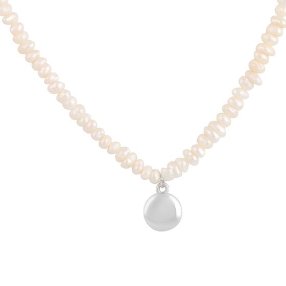 Серебряное колье с натуральным жемчугом барочным (2115663)