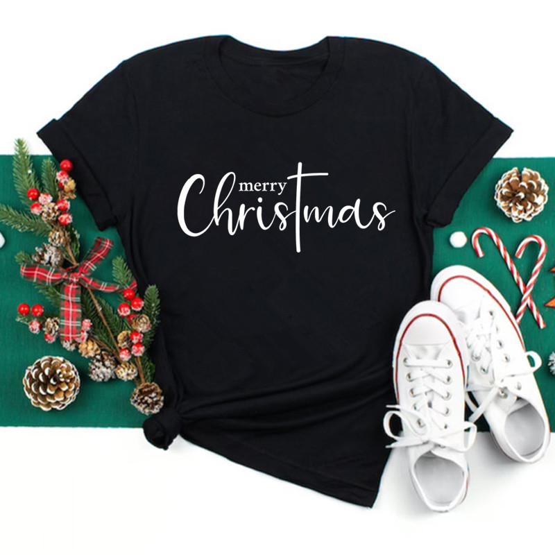 Just A Girl Who Loves Christmas Print Women Tshirts Cute FeUnisex Christmas Clothes New Year Party Tshirt