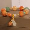 Hanmade Jewelry For Women Natural Stone Lady Pumpkin Beads Retro Fine Beaded Bracelet Pendant Bracelet New Female Gourd