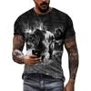 New 3D Animal Panther Graphic T Shirts Summer Fashion Men Casual Streetwear Trend Personality Print Round Neck Short Sleeve Tee