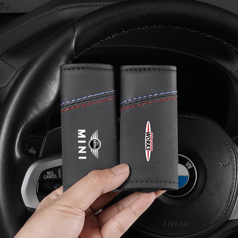 2Pcs Car Suede Leather Roof Handle Protective Cover For BMW Mini Works Cooper F54 F55 F56 F57 F60 R50 R52 R53 R55 R56 R57 R58 q5