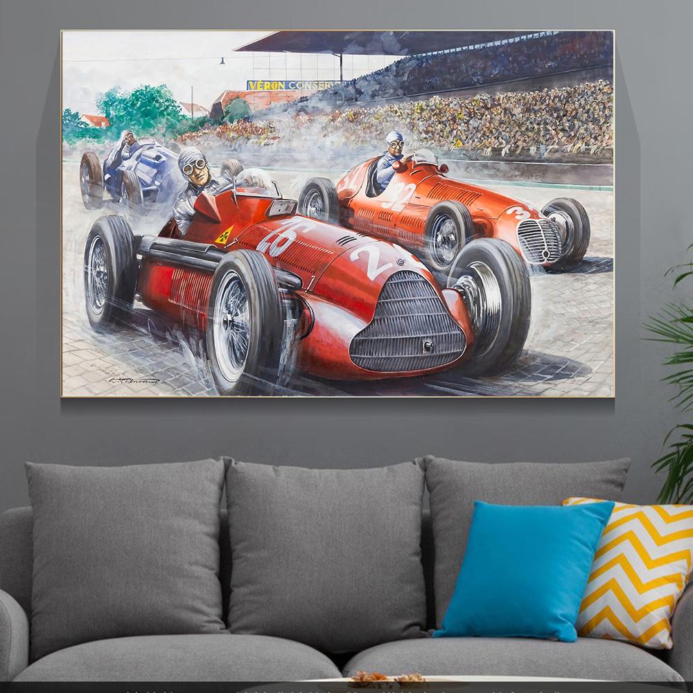 Graffiti Racing Car Driver Canvas Paintings Wall Art Posters Abstract Living Room Art Pictures Decor