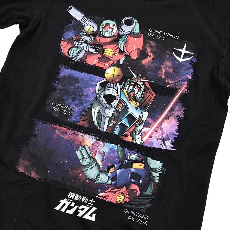 [EVERSOUL] Футболка с изображением Mobile Suit Gundam, короткий рукав, RX-78-4, Амуро, Чар, Закку, Ганганнон, Гантан, Аниме, Персонажи, Z'Gok, Зеонг, Мужская, Черная, Размер L [Par