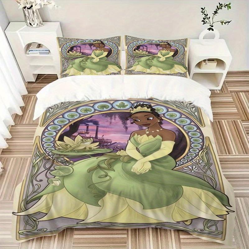 3pcs Tiana Princess Bedding Set - 1 Soft Quilt Cover + 2 Pillowcases, Machine Washable - Suitable for All Seasons, Perfect Gift for Family and Fr