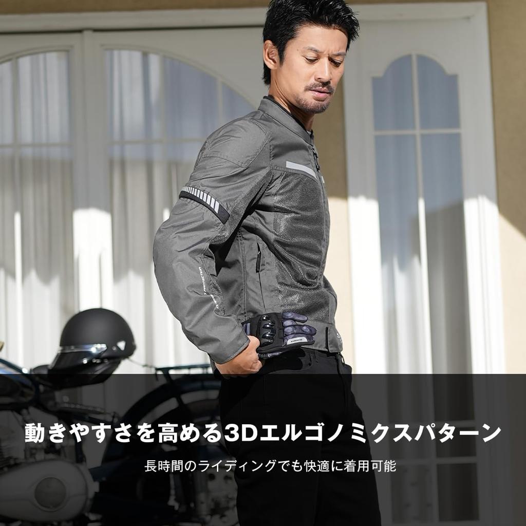 KOMINE Модель 2025 JK-177 Enigmalite Полусетчатая куртка для мотоцикла Весна Лето Стандарт CE Защита Сетка Черный Красный L