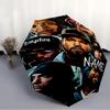 Personalized Name Rapper Print Umbrella - Automatic Open/Close, Eight-Rib Durable Frame, Automatic Folding Umbrella