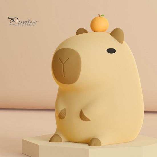 Ночник с капибарой, милый мультяшный USB перезаряжаемый светодиодный светильник, прикроватная сенсорная лампа для новорожденных, рождественский декор для спальни для малышей