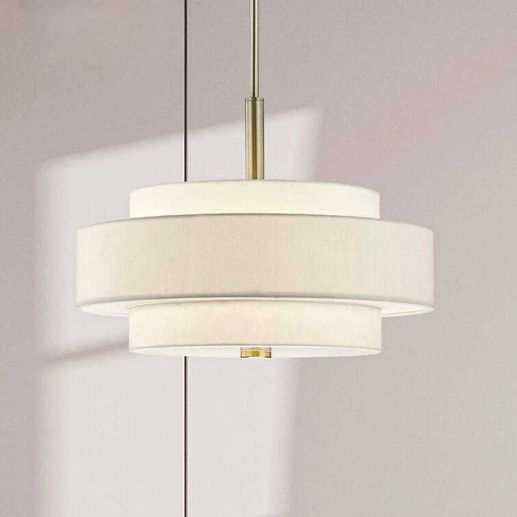 Modern Minimalist Cloth Pendant Light Creative Fabric Rounded Light Fixture Living Room Decor Dining Room Suspension Luminaire