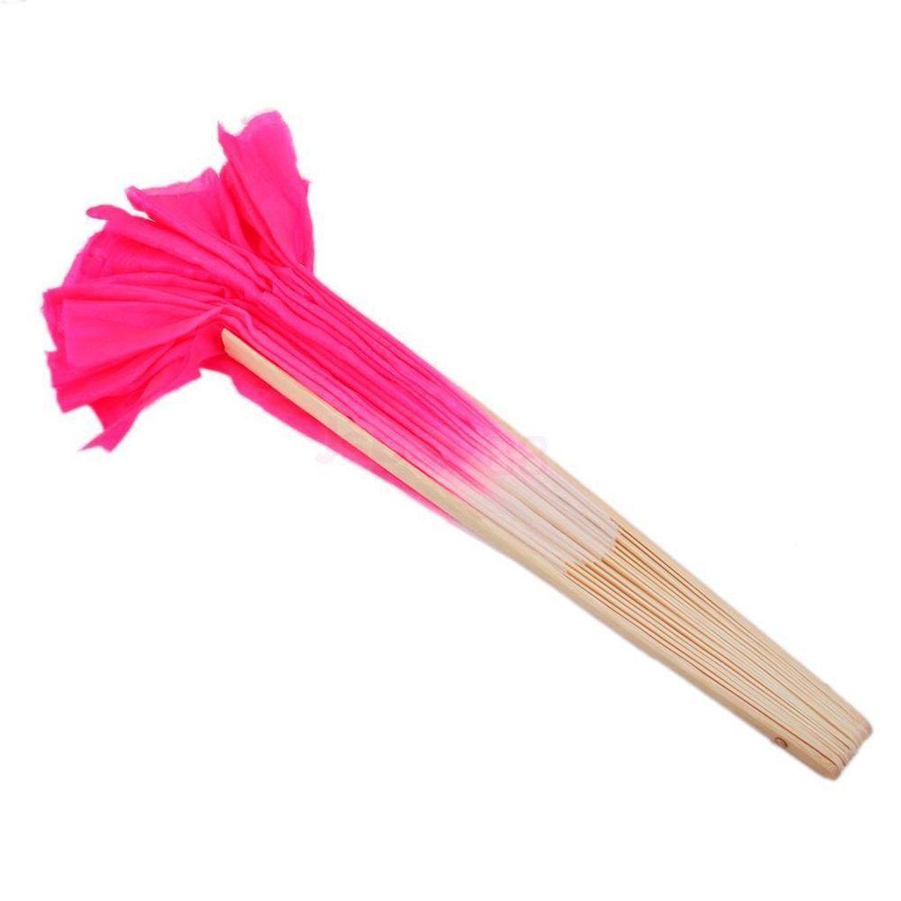 Бамбуковые товары для вечеринок Короткий веер для танца живота Веер для танца Янко Веер из розового шелка Веер-вуаль Веера для танца живота