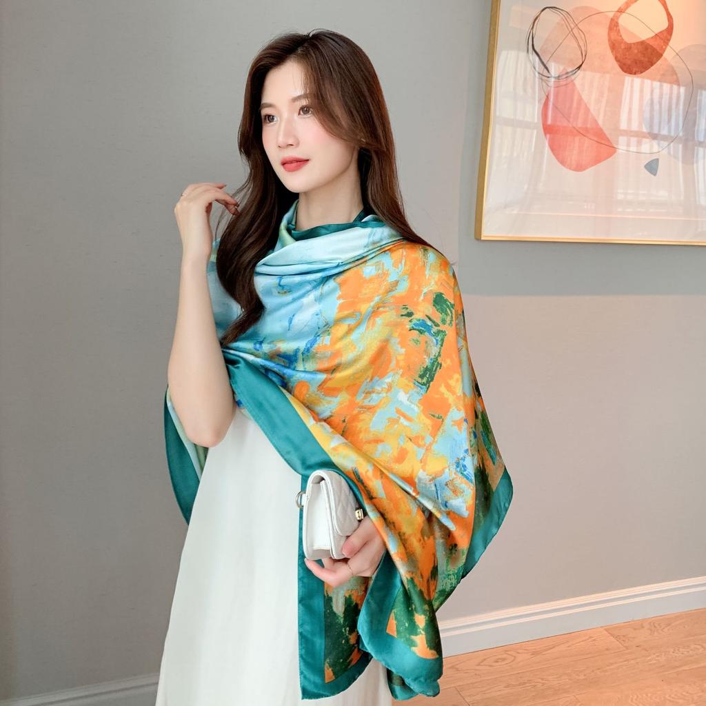 Elegant Ladies Air-conditioning Room Large Shawl Seaside Holiday Sunscreen Sarongs