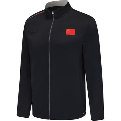 Li Ning Glory Спортивная Повседневная Простая Однотонная Куртка с Воротником-стойкой Мужская Куртка Темно-Темно-Синяя AWDV285-1