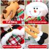 Christmas Telescopic Doll Ornaments Striped Plaid  Snowman Elk Window Decorations Christmas Atmosphere Decoration