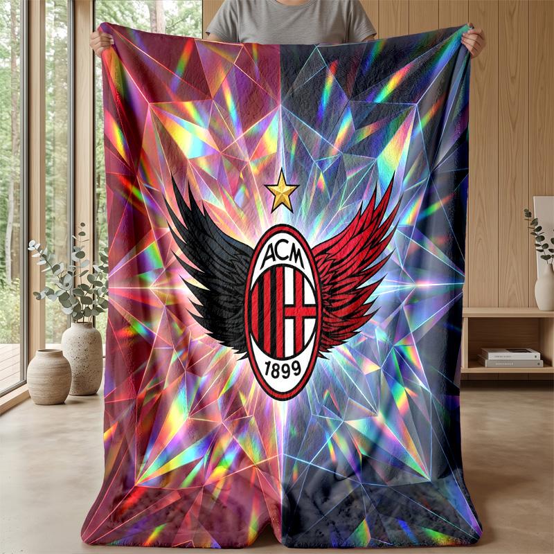 AC Milan Theme blanket Soft Flannel Blanket Plush Throw Blanket Cozy Sofa Bed Blanket for Home Decor