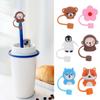 Airtight Splash Proof Cartoon Plugs Cover Cup Accessories Silicone Straw Plug Drinking Dust Cap