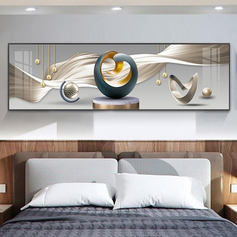 Современный минималистичный абстрактный геометрический декоративная живопись, светлая роскошная спальня, фон, настенное искусство, эстетическое украшение, постер