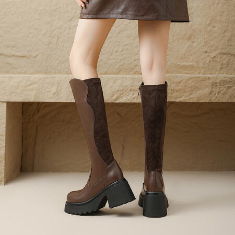 Осенне-зимние женские ботинки Мартин однотонные с круглым носком на толстой подошве нескользящие на боковой молнии кожаные ботинки корейская версия новые удобные h