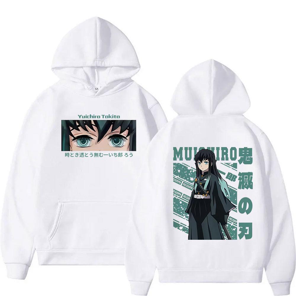 Felpa con cappuccio grafica Anime Demon Slayer Muichiro Tokito Moda Pullover Felpa Uomo Donna Autunno Inverno Felpe Streetwear