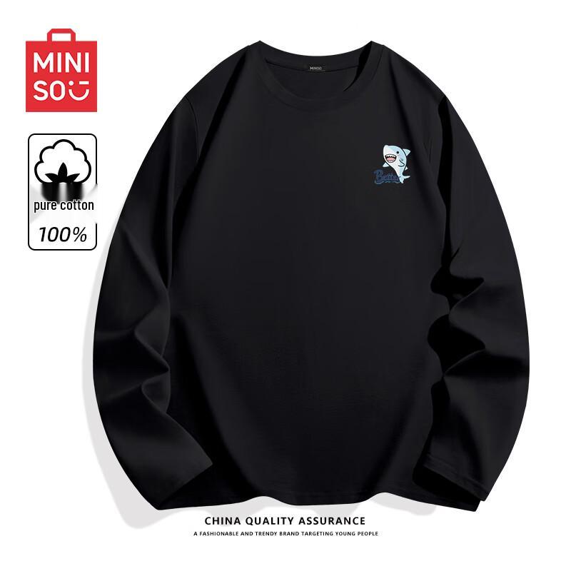 MINISO Men's Youth Cotton Long Sleeve T-Shirt