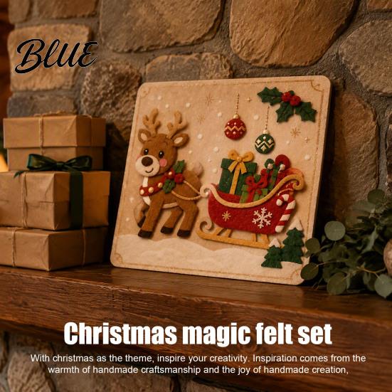 Handmade Christmas Gift Making Kits DIY Felt Craft Kit Gnome Santa Sticker Art No Sew for Beginners Fabric Reindeer Penguin Decoration Crafting