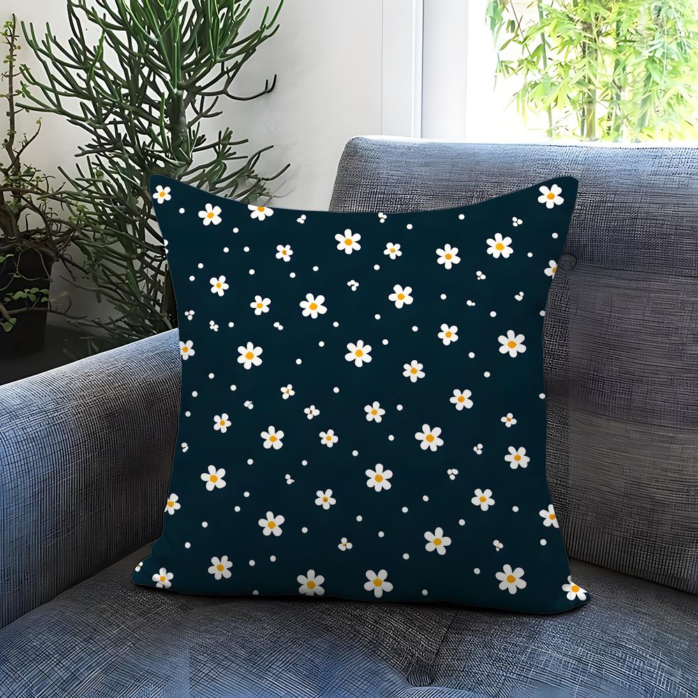 Daisy pattern Cushion Cover Comfortable Reversible Pillow Cover Ideal for Car Sofa Bedroom Beyond
