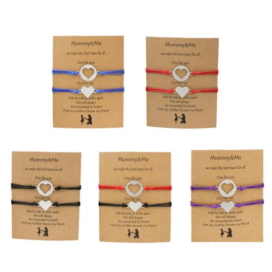 1 пара браслетов для мамы и дочки, регулируемые плетеные веревочки, повседневные, геометрические, универсальные украшения, назад к