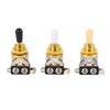 3pcs 3 Way Guitar Toggle Switches Short Straight Switch with Black White Cream Tips for Electric