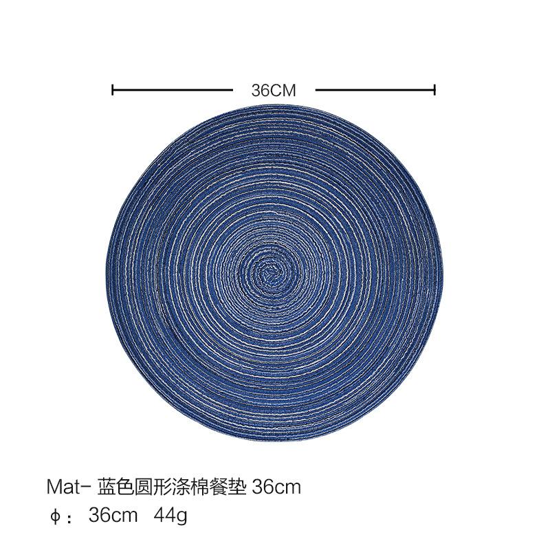 Spot straight hair for round polyester cotton placemat large table mat woven household pot mat coaster tableware