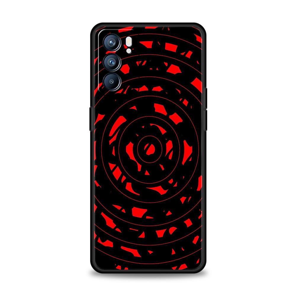 Black Red Ripple Art Phone Case For Oppo Reno 13 12 11 10 7 F Find X5 X6 A98 A80 A79 A78 A57 A54 A31 A17 Pro 5G Soft TPU Cover