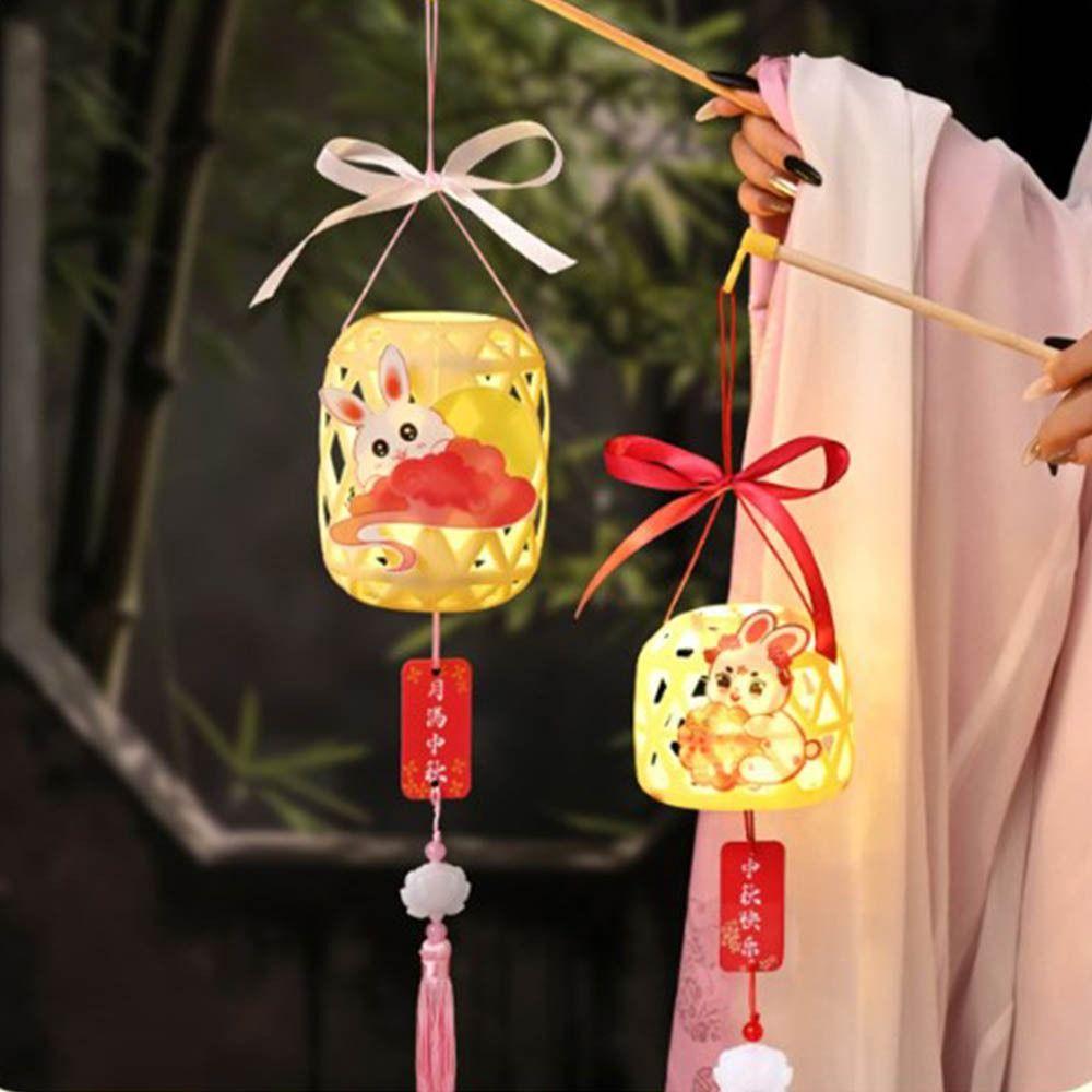 Светящийся фонарь ручной работы к Празднику середины осени, фонарь в виде кролика, ручной фонарь, детский подарок