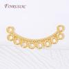 18K Gold Plated Twisted Curved Multi Hole Circle Connector,DIY Jewelry Findings Link Bar Accessories For Ear Craft