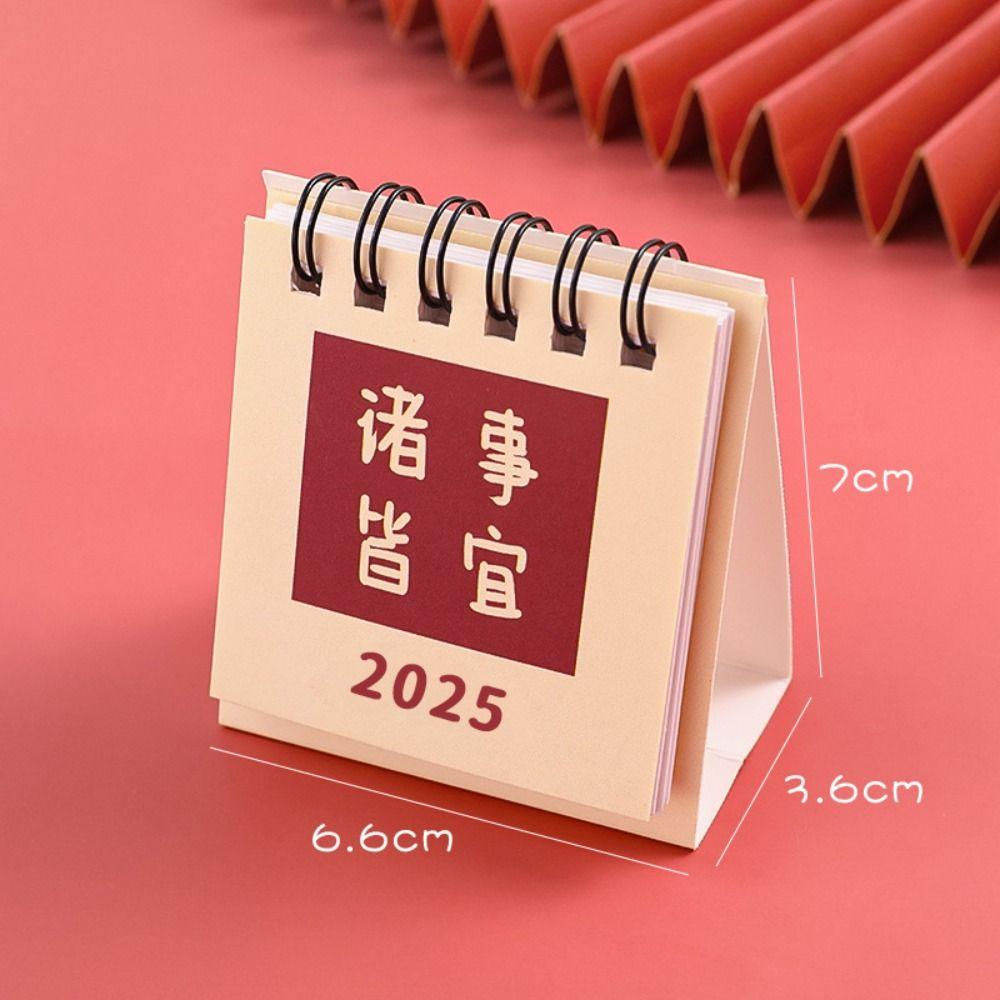 2025 Mini Desktop Paper Calendar Multi-function Agenda Organizer Home Office Supplies