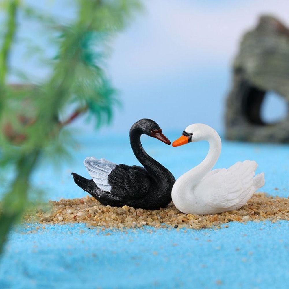 Craft Goose Model Cute Lover Swan Ornaments Cartoon Swan Miniatures Home Decor