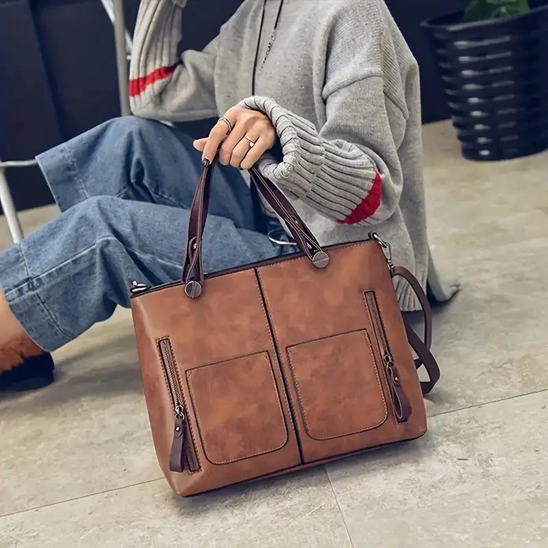 Модная сумка через плечо с большой вместимостью, женская сумка с диагональным ремешком в стиле ретро