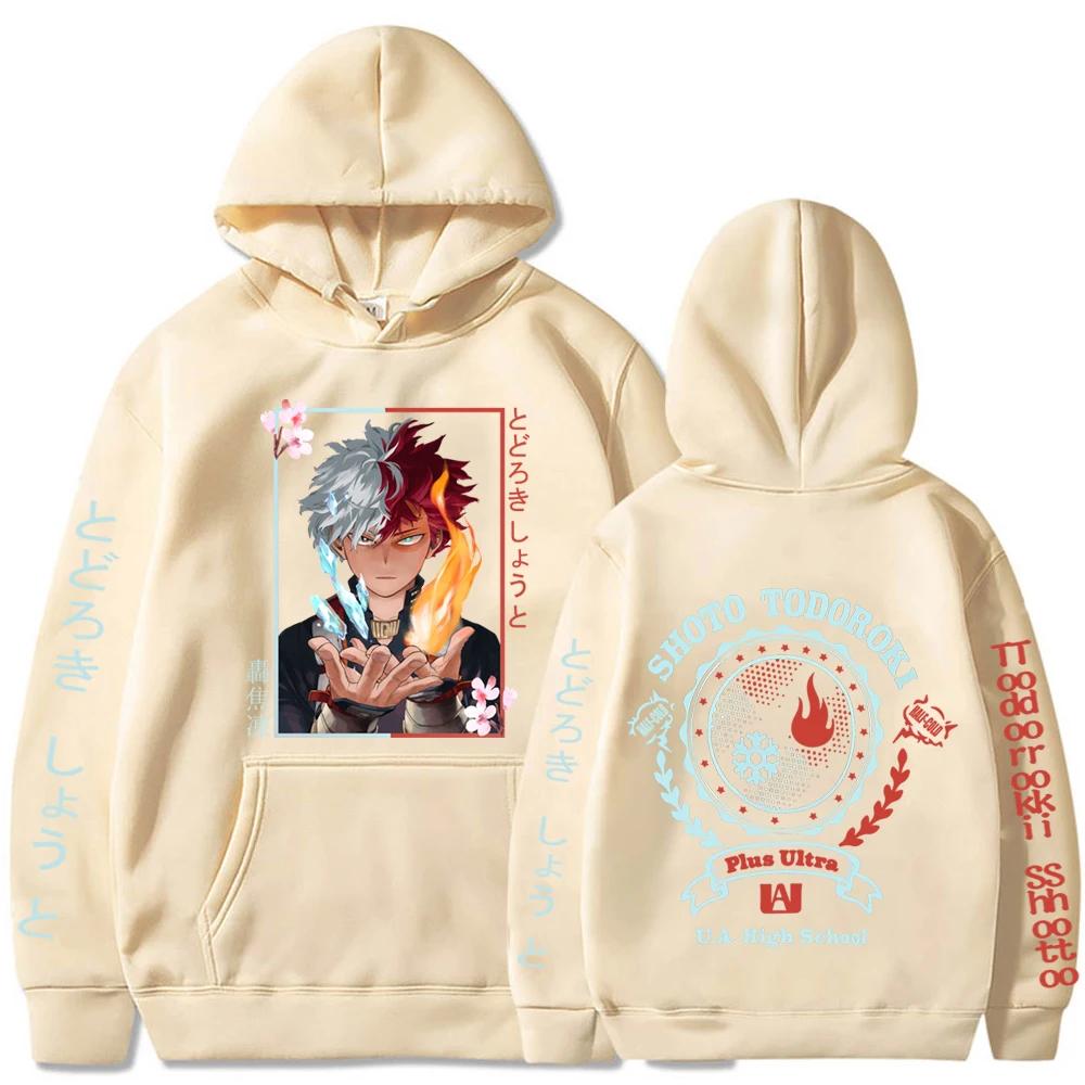 Аниме Моя геройская академия Тодороки Шото крутые толстовки с капюшоном толстовки женские UA High School Harajuku эстетика Y2k зимние теплые толстовки
