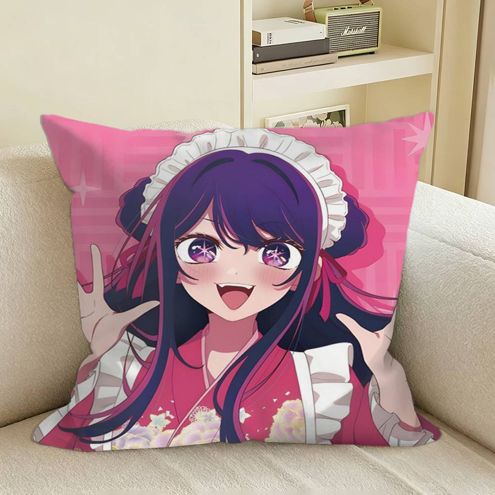 AiHoshino Anime Oshi no KO Square Sofa Pillow Cover Solid Color Living Room Home Decor Cushion Case