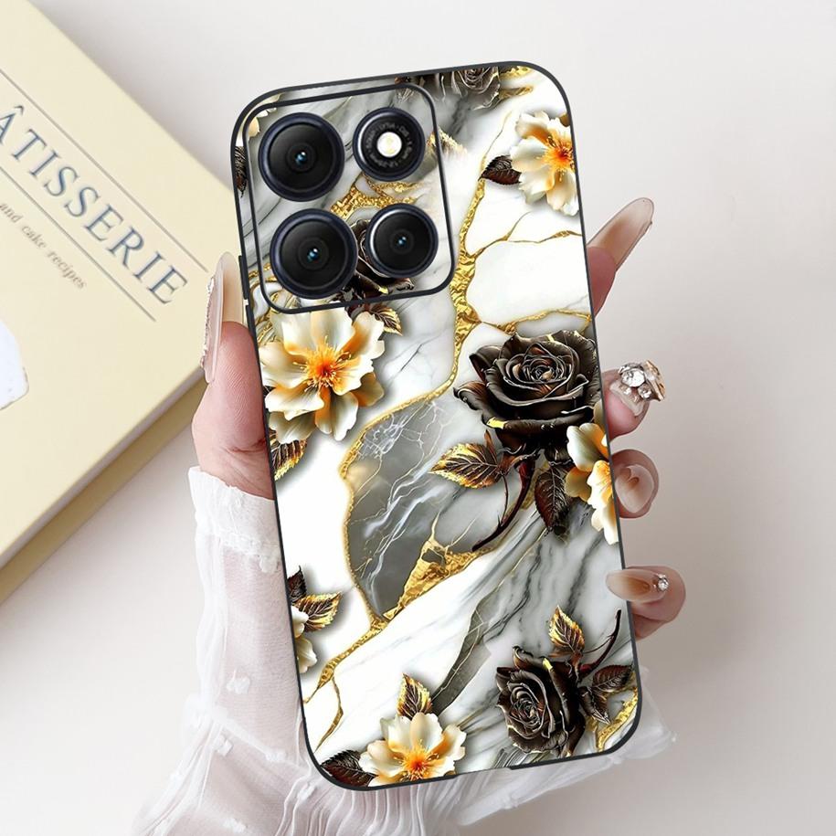 For Motorola Moto G86 Power Case Popular Flower Space Soft Black Silicone TPU Funda For Moto G86 Power 2025 Bumper G86Power Case