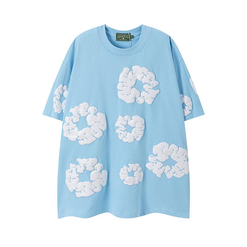 Джинсовые слезы Капок Пена Принт Американский стиль Комплект из толстовки и спортивных штанов для пары