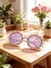 Candy Sprinkle Round Sunglasses Multicolor Decor Fashion Eyewear For Street Style And Photo Props KJ204