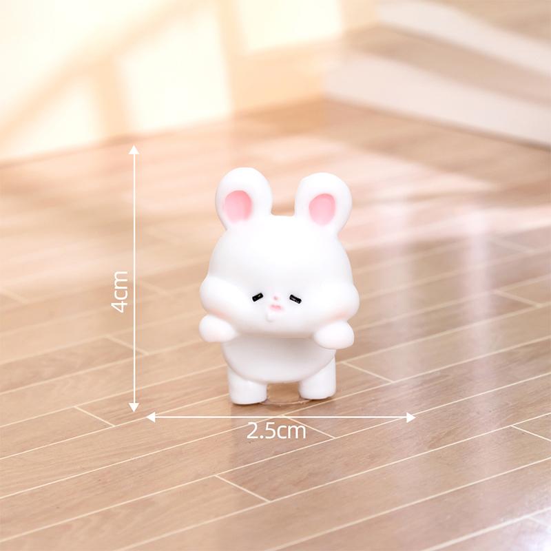 Мультяшная милая фигурка кролика из смолы, украшение для автомобиля, настольный креативный безделушка, микропейзаж, домашний декор, аксессуары