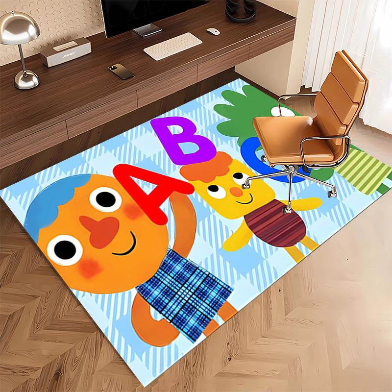 1pc Super Simple Songs Print Area Rug - Soft, Washable Non-Slip Indoor Mat, Living Room, Home Office Decorative Rug,Office Decorative