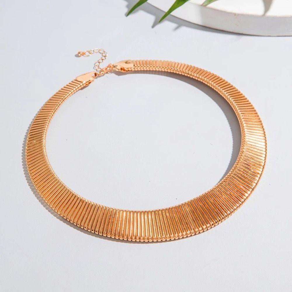Vintage Chunky Choker Necklace Metal Chain Exaggerated Collarbone Chain  Girls