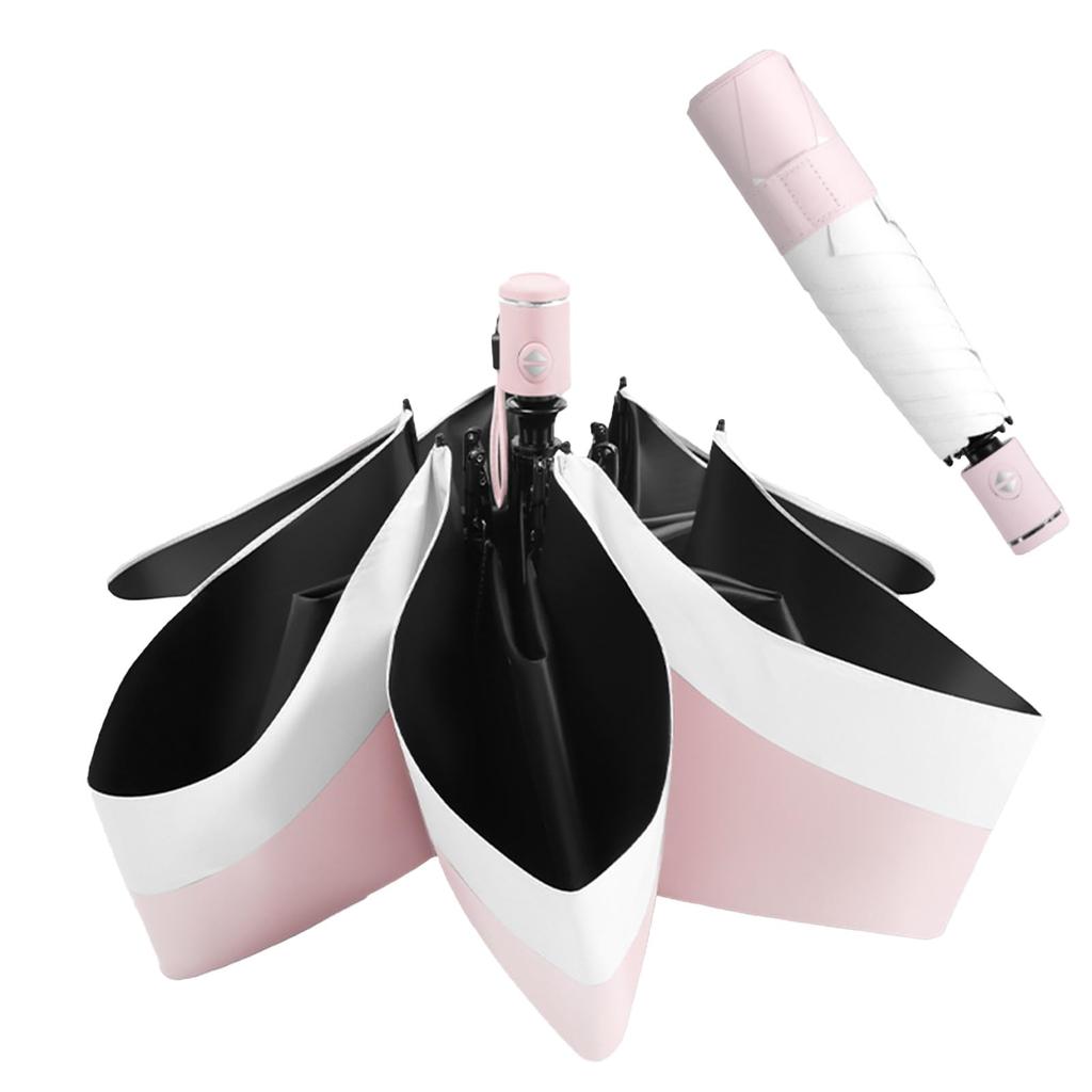 ZVCXOE Memory Foam Folding Umbrella with UV Complete Light Heat Automatic Suitable for Rain or Heatstroke Sun UV Pink Protection, Blocking, Shielding,