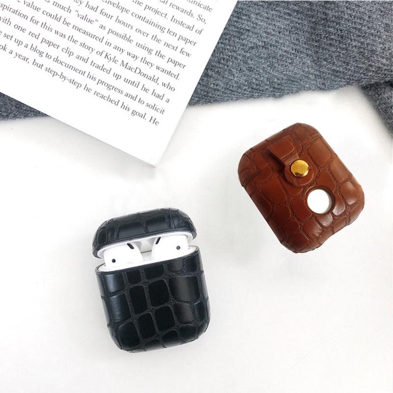 Чехол для наушников с каменным узором из кожи для AirPods 2, защитные аксессуары для наушников