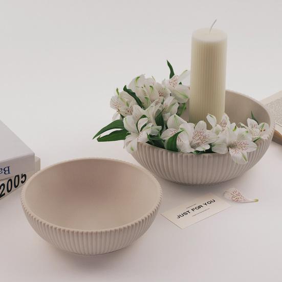 Storage Bowl Silicone Mold Handmade Gypsum Epoxy Resin Casting Mold Fruit Serving