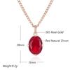 Блестящее овальное красное натуральное цирконовое ожерелье-подвеска для женщин, модное, цвета розового золота, высокое качество, повседневные изысканные украшения