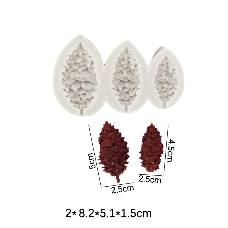 3D Christmas Pine Cones Shape Silicone Fondant Candy Chocolate Molds Biscuits Mould DIY Cake Decoration Kitchen Baking Tools
